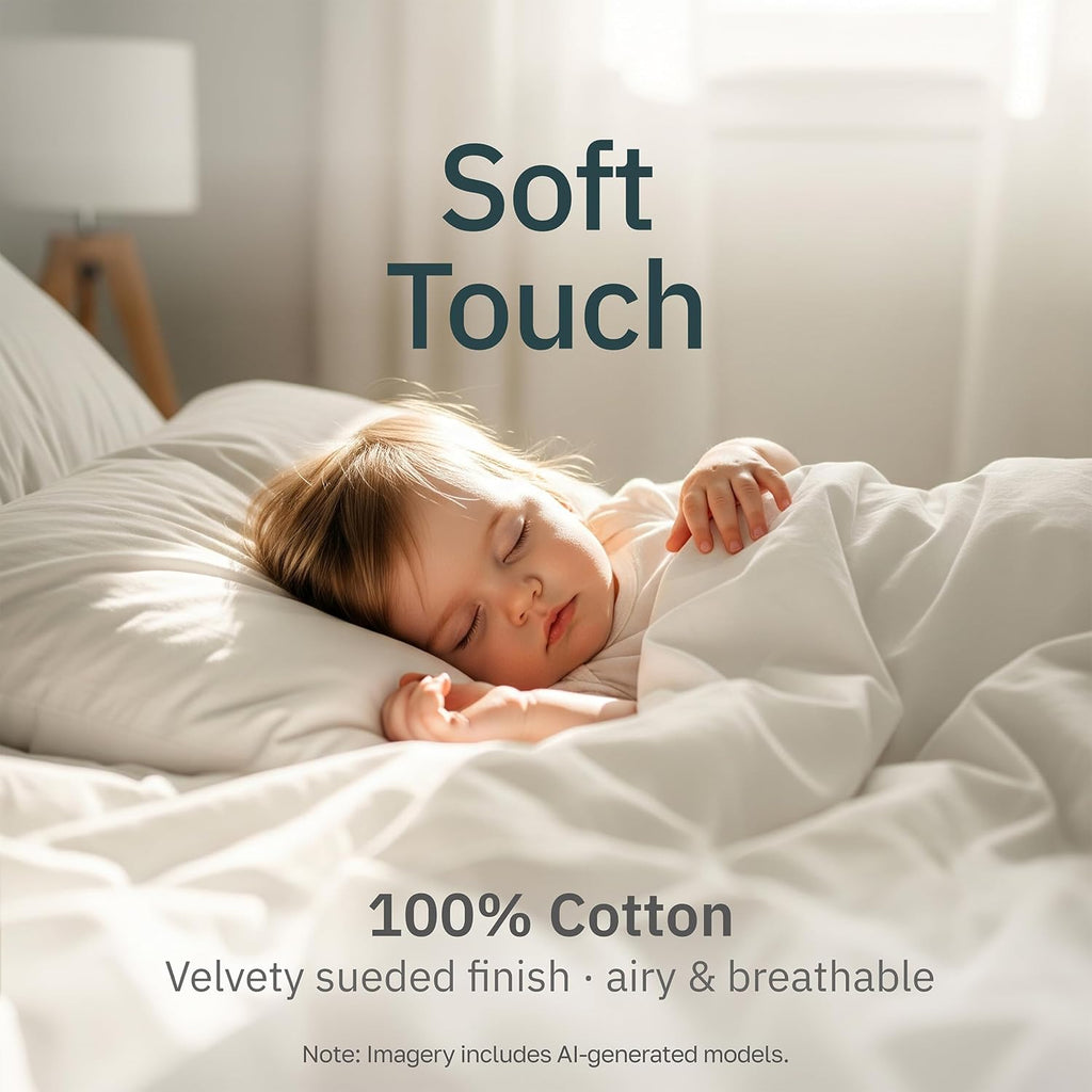 Super Soft 100% Cotton Queen Sheet Set - 4 Pcs - Durable Sheets, Deep Pockets, Easy Fit, Lightweight & Breathable