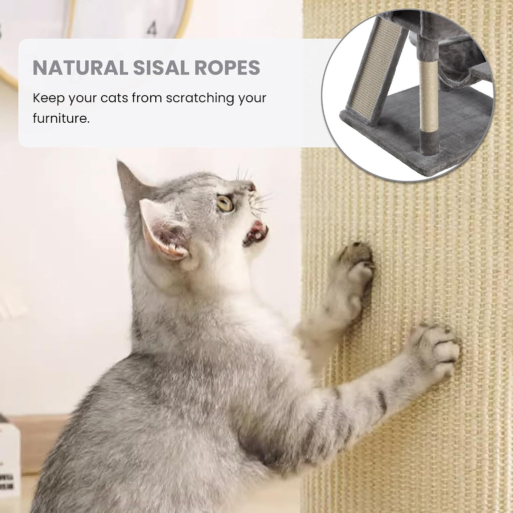65in Larger Cat Tree Tower Condo for Indoor Kitties/Multi-Level Furniture Activity Center with Wide Base/Cozy Plush