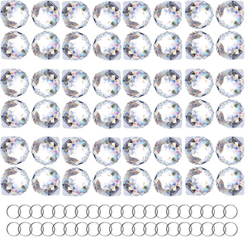 48pcs Clear Crystal Ball Prism 20mm Chandeliers Prism Sun Catcher Hanging - Rainbow Maker