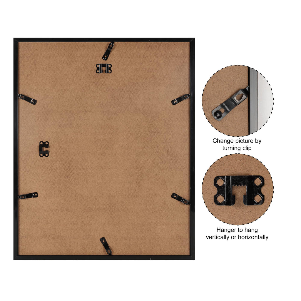 16x20 Picture Frame Rustic Brown, 16 by 20 Thin Poster Photo Frame for Wall Display, Single
