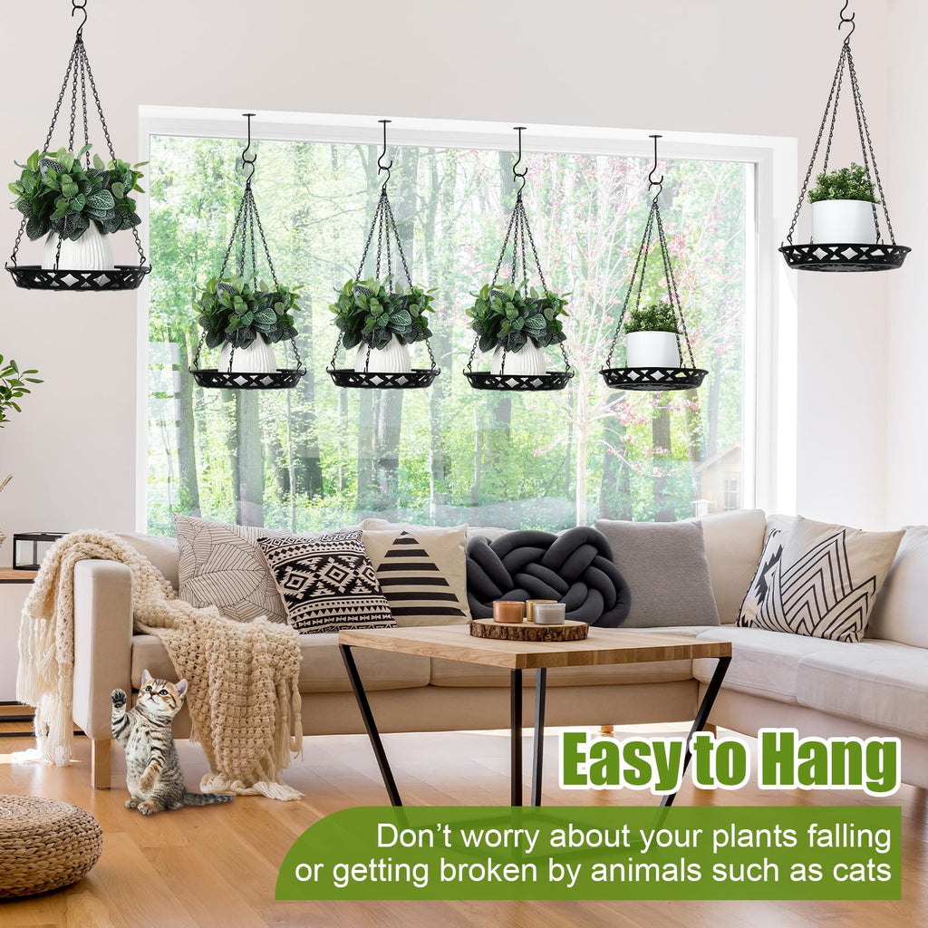4 Pack Plant Hanger, 12" Metal Hanging Planter for Indoor Plants