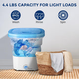 Portable Washing Machine 15L - Foldable Mini Washer for Baby Clothes, Underwear, Small Laundry - Compact Washing