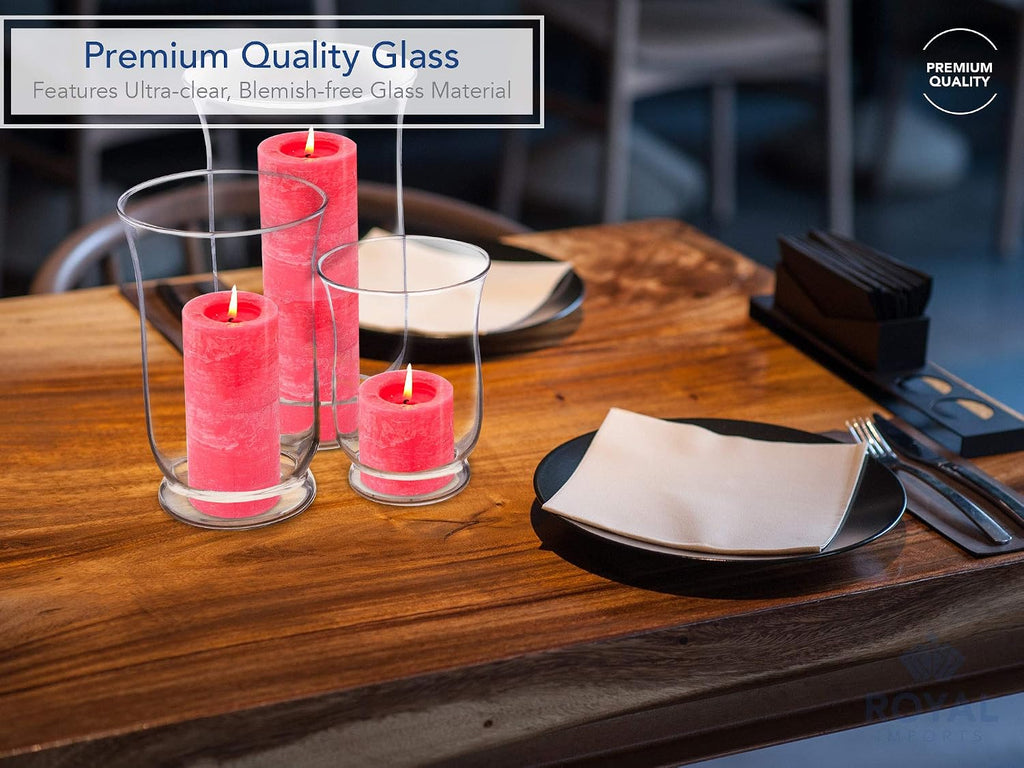 Hurricane Pillar Candle Holder, Clear Glass Flower Vase, Terrarium Planter, Decorative Centerpiece - Use for Floating