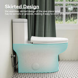 Elongated Dual Flush Toilet with Soft-Close Seat, High-Efficiency Design, White Finish