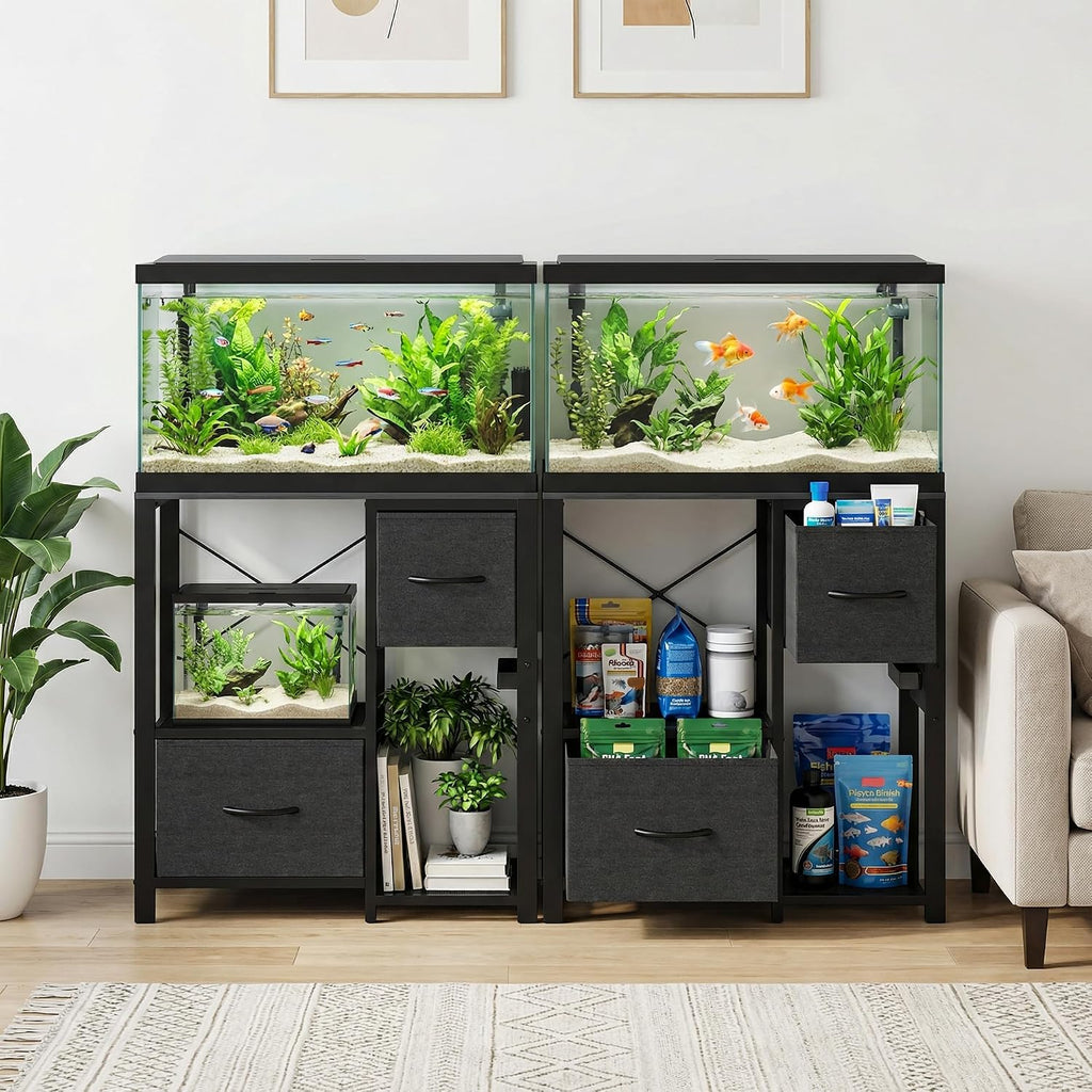 20-30 Gallon Aquarium Stand with Power Outlets & 2 Storage Drawers