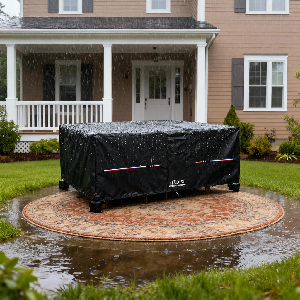 Patio Furniture Covers, Outdoor Furniture Cover Waterproof, 600D Rectangular Patio Heavy Duty Table Cover, Outdoor