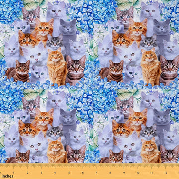 Cats Upholstery Fabric by The Yard Soft 1 Yards