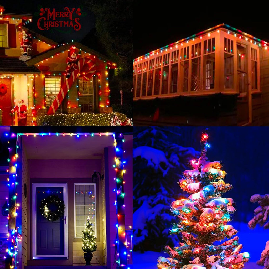 C9 Christmas Lights Outdoor 25Ft Vintage Incandescent Christmas Lights with 26 Multicolor Ceramic Glass C9 Bulbs(1