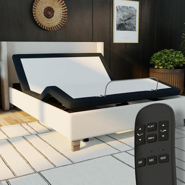 King e3 Adjustable Bed Base Frame with Head and Foot Incline, Wireless Remote Control, Easy Assembly, and 10 Year