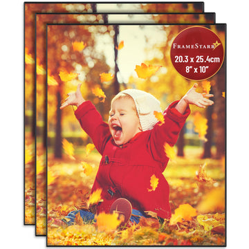 8x10 Picture Frames - Black, 3 Pack - Modern Style, Harmony Collection