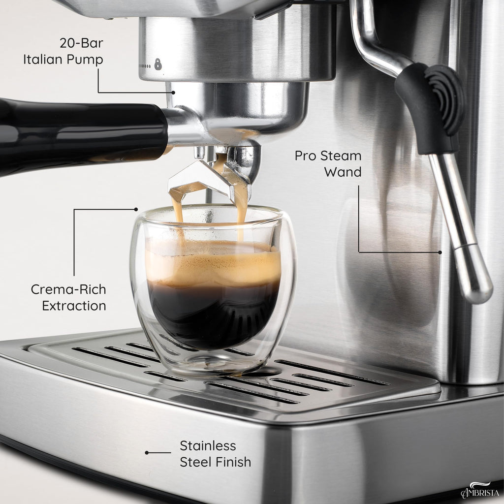 Espresso Machine, 20 Bar, Steam Wand for Lattes and Cappuccinos