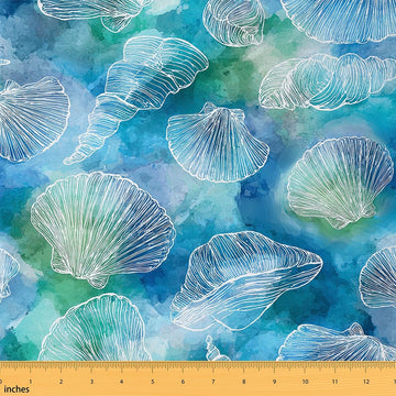 Ocean Shells Upholstery Fabric Soft 2 Yards