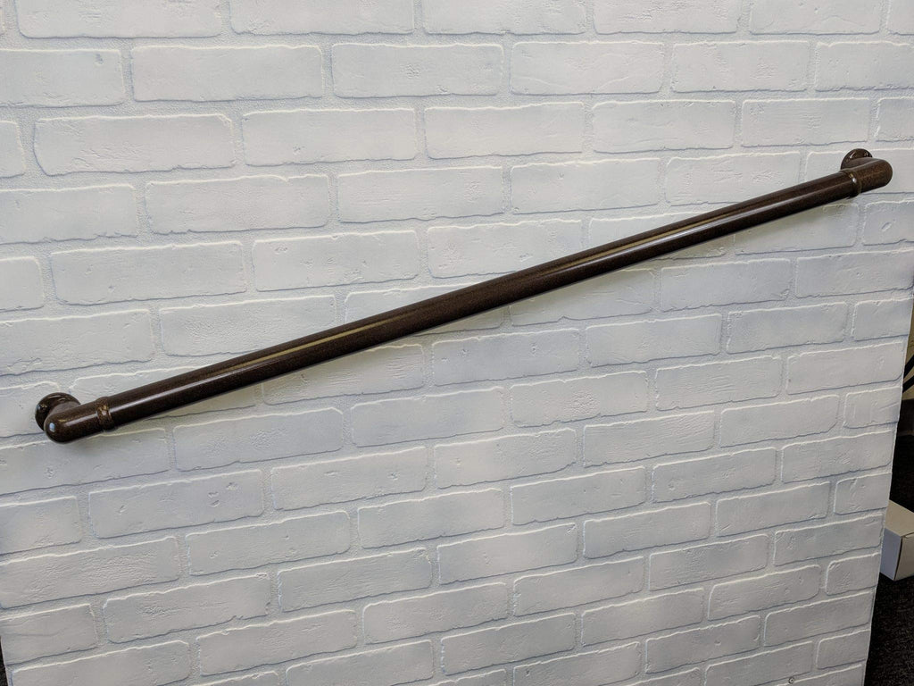 CHR 3' Handrail Section with Returns - Speckled Walnut - Easy to Install Stair Hand Rails - USA Made, ADA Compliant