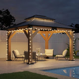 10x12 Wood Gazebo, Hardtop Gazebo with Spruce Frame and Alum - Image 6