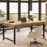 55" Industrial Executive Desk, Rustic Simple Computer Laptop Desk with Strong Metal Legs