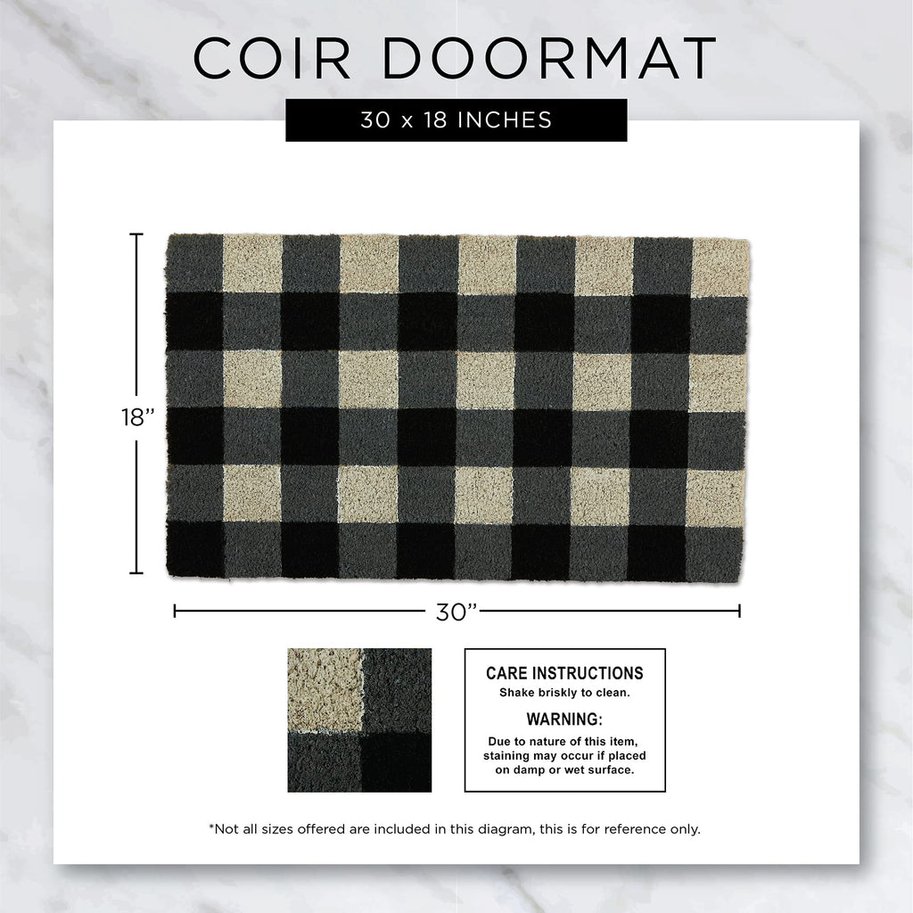 Heavy Duty Coir Doormat with Nonslip Vinyl Backing, Welcome Mat Outdoor Entry Way & Front Porch Décor, Beach House