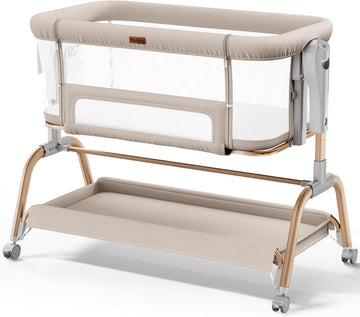 3 in 1 Baby Bassinet, Bedside Bassinet for Baby, Rocking Bassinet with Breathable Full-Mesh, Mattress and Soft Sheet