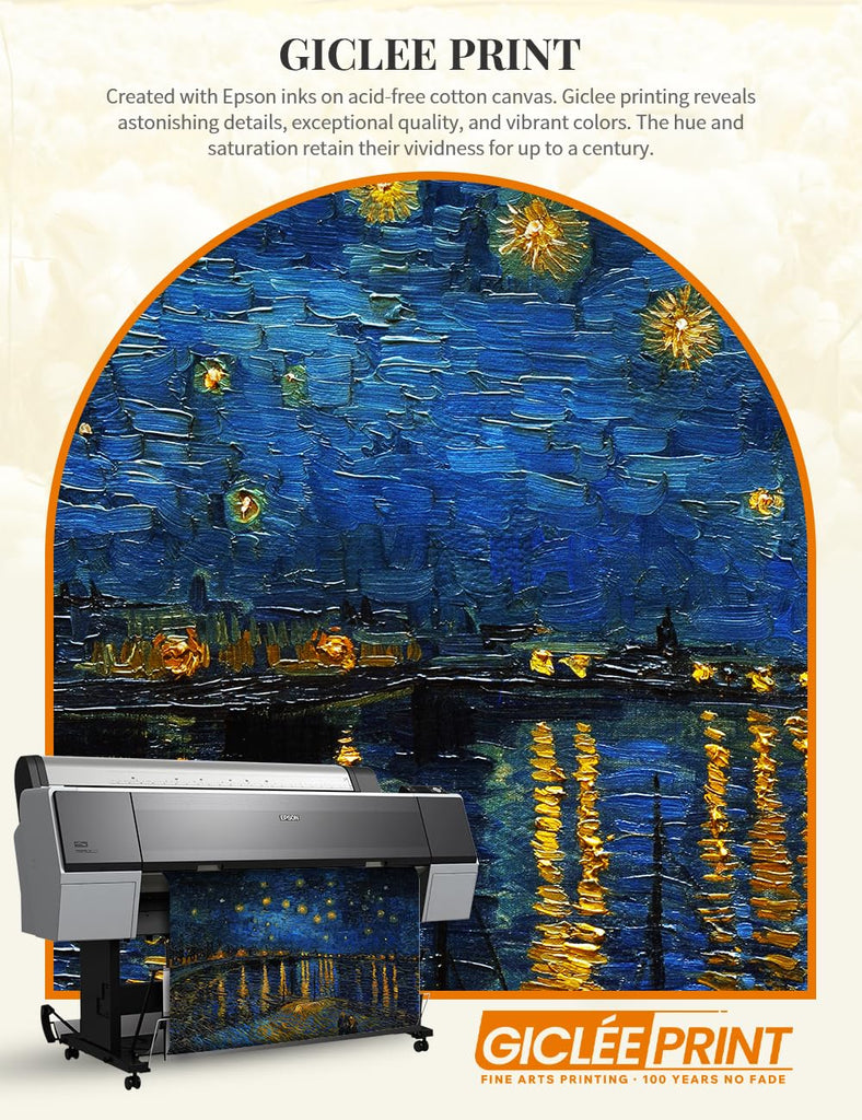 Van Gogh Canvas Wall Art, Starry Night Over the Rhone, 40x30''
