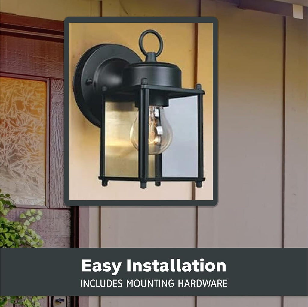 Ivy Trail Outdoor Light Fixture Pack of 2, 8.25 Inch Exterior Wall Lantern Sconce Set for Front Door, Patio and Porch
