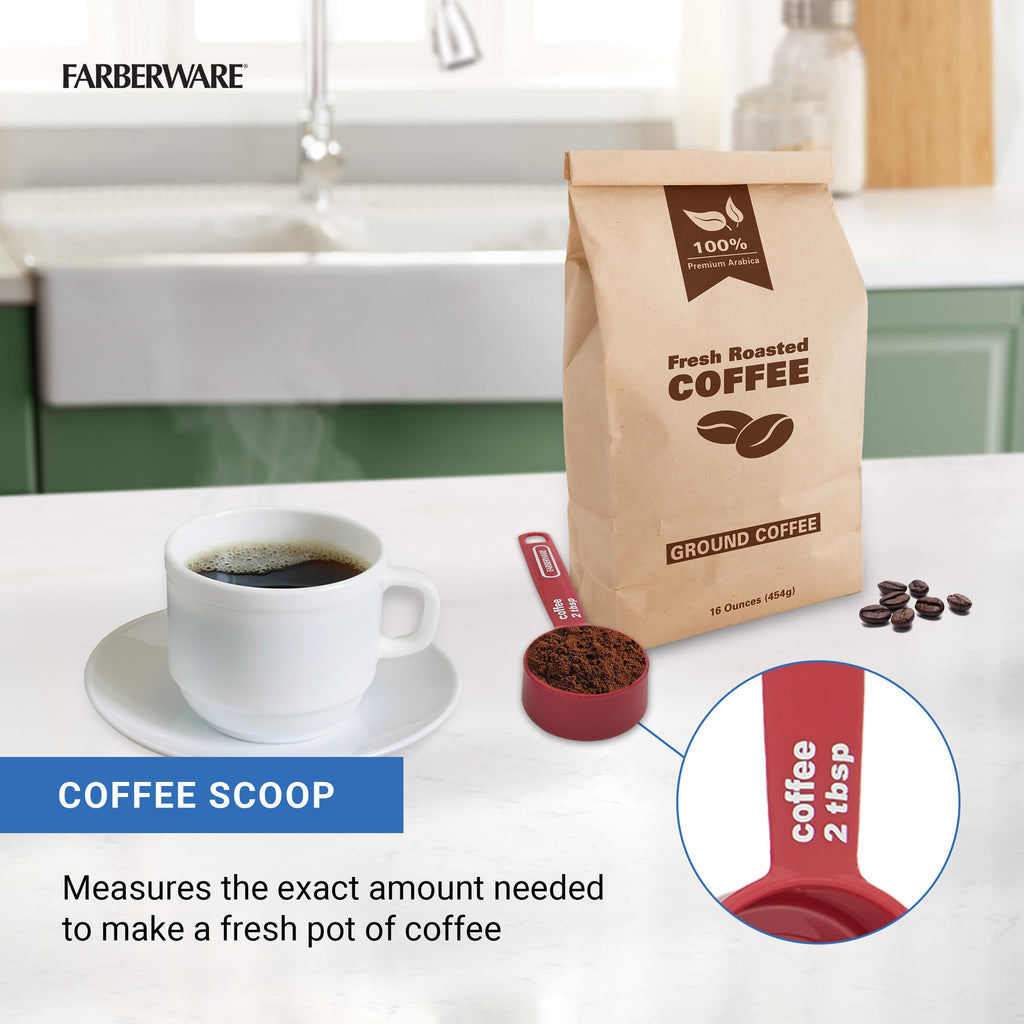 5-Piece Measuring Cup Set with Coffee Scoop, Durable Plastic Nesting Measuring Cups with Easy-Read Markings