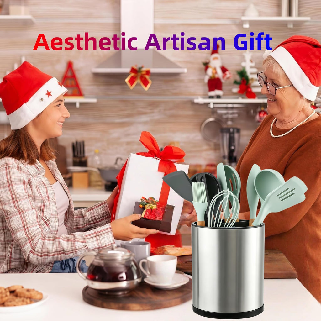 Kitchen Utensil Holder,Extra Large 360°Rotating For Countertop