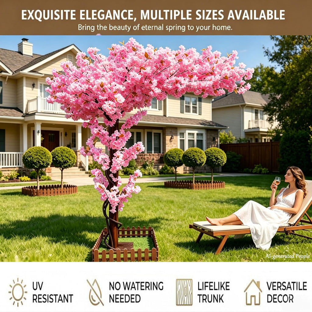 5FT Japanese Artificial Cherry Blossom Trees Pink Indoor Outdoors
