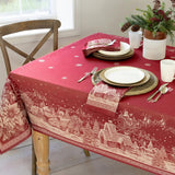 Engineered Jacquard Heavyweight Fabric Table Cloth, Holiday, Winter, and Christmas Tablecloth (Chris