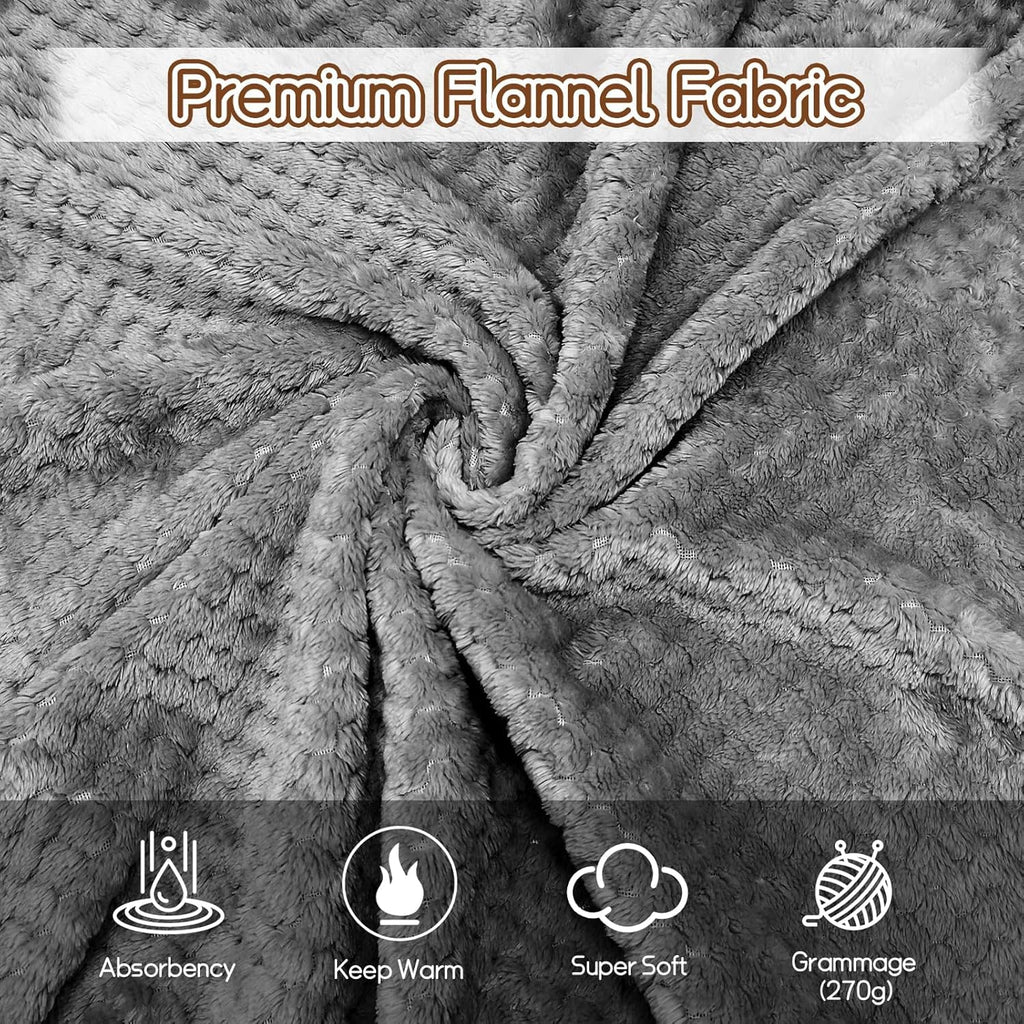 12 Pack Fleece Throw Blankets 50x60 in - Oeko-Tex Certified 100%, 270 GSM Ultra Soft Plush Flannel for Bed, Couch and