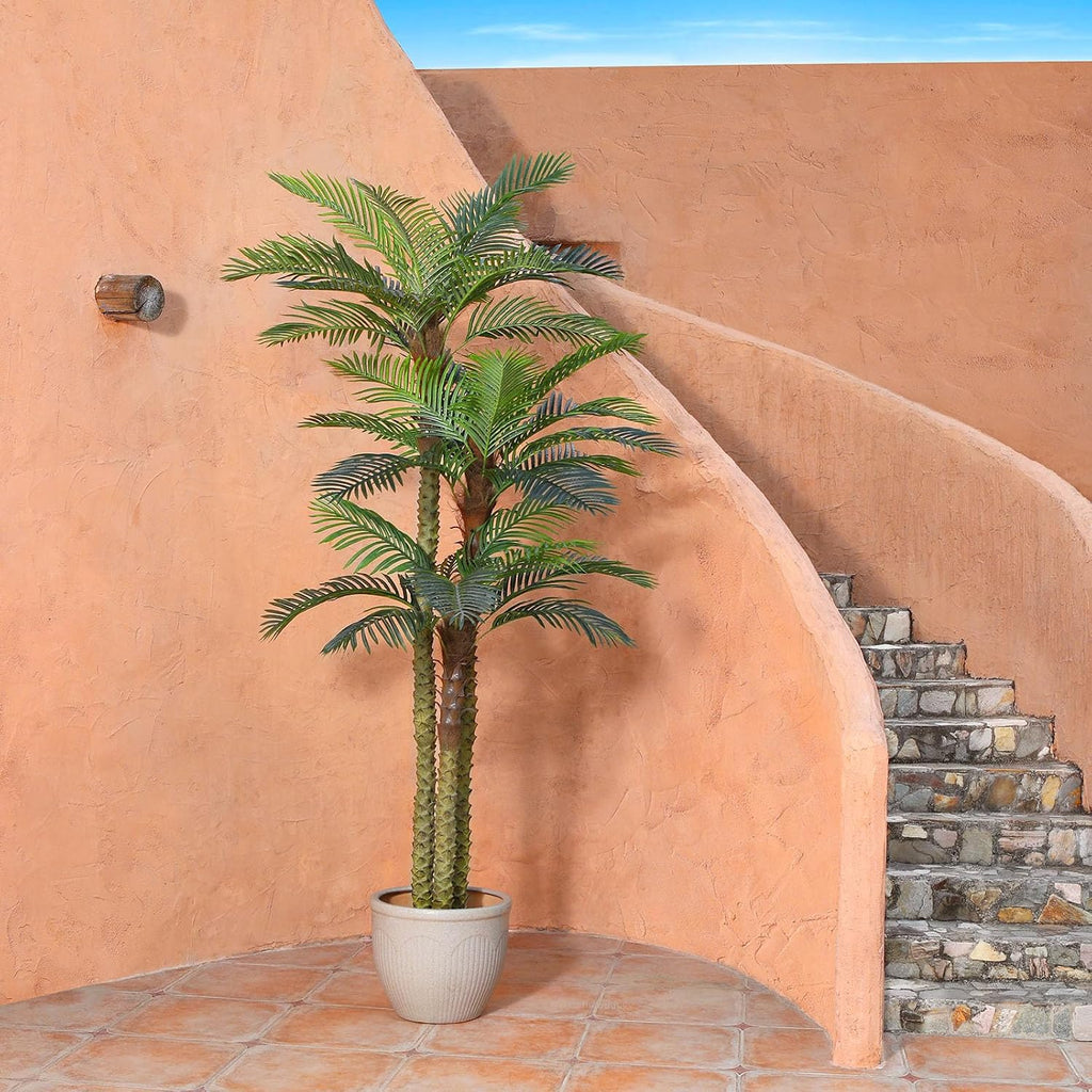 10ft Artificial Golden Cane Palm Tree, UV Resistant