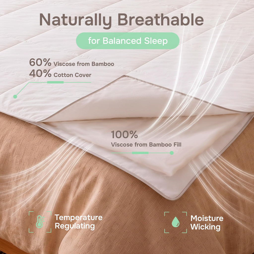 Cooling Comforter, Queen, Viscose from Bamboo, Lightweight, Hot Sleepers