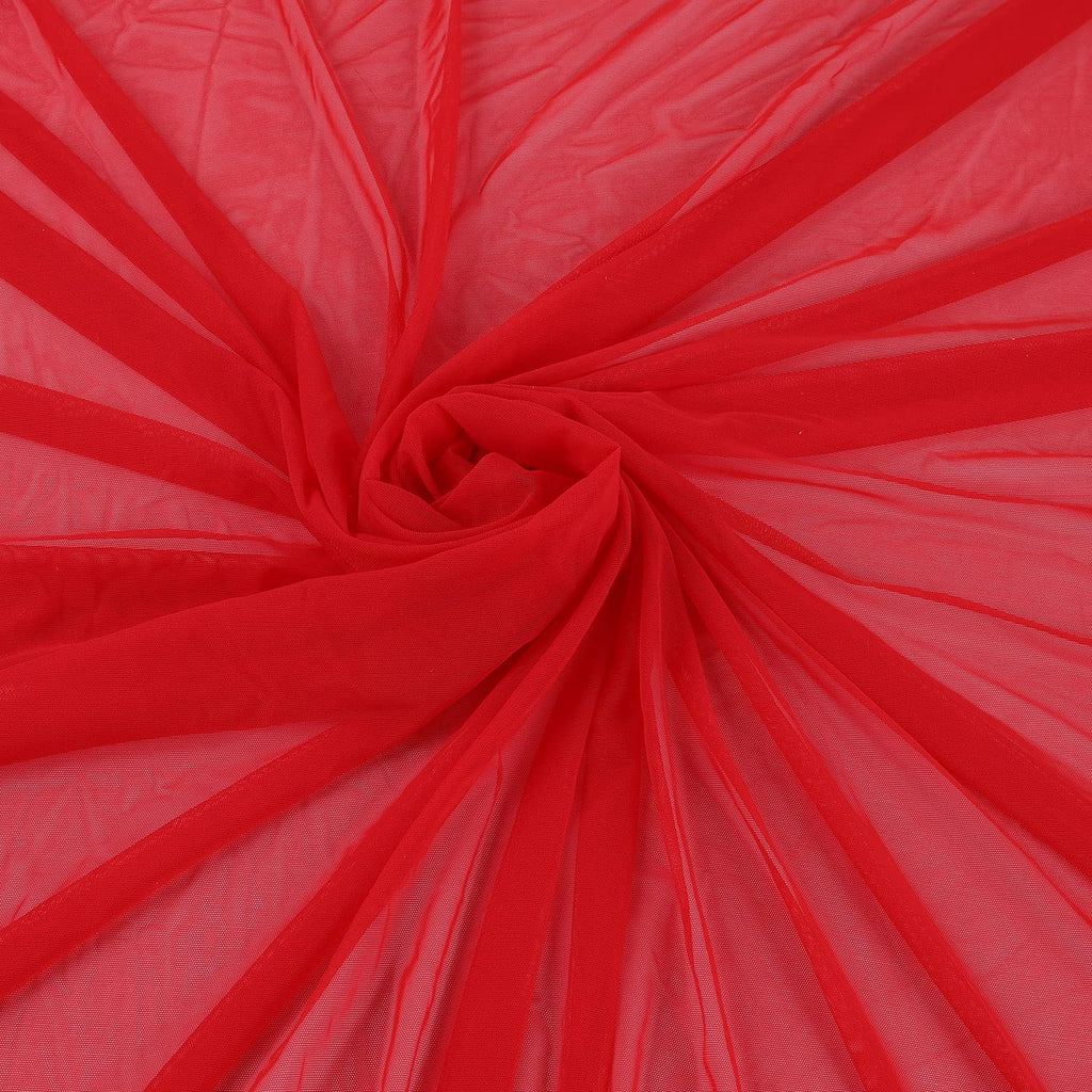 Superfine 4-Way Stretch Net Fabric Nylon Spandex Power Mesh Lightweight Sheer 60" Wide, a Continuous 5 Yards (Vivid