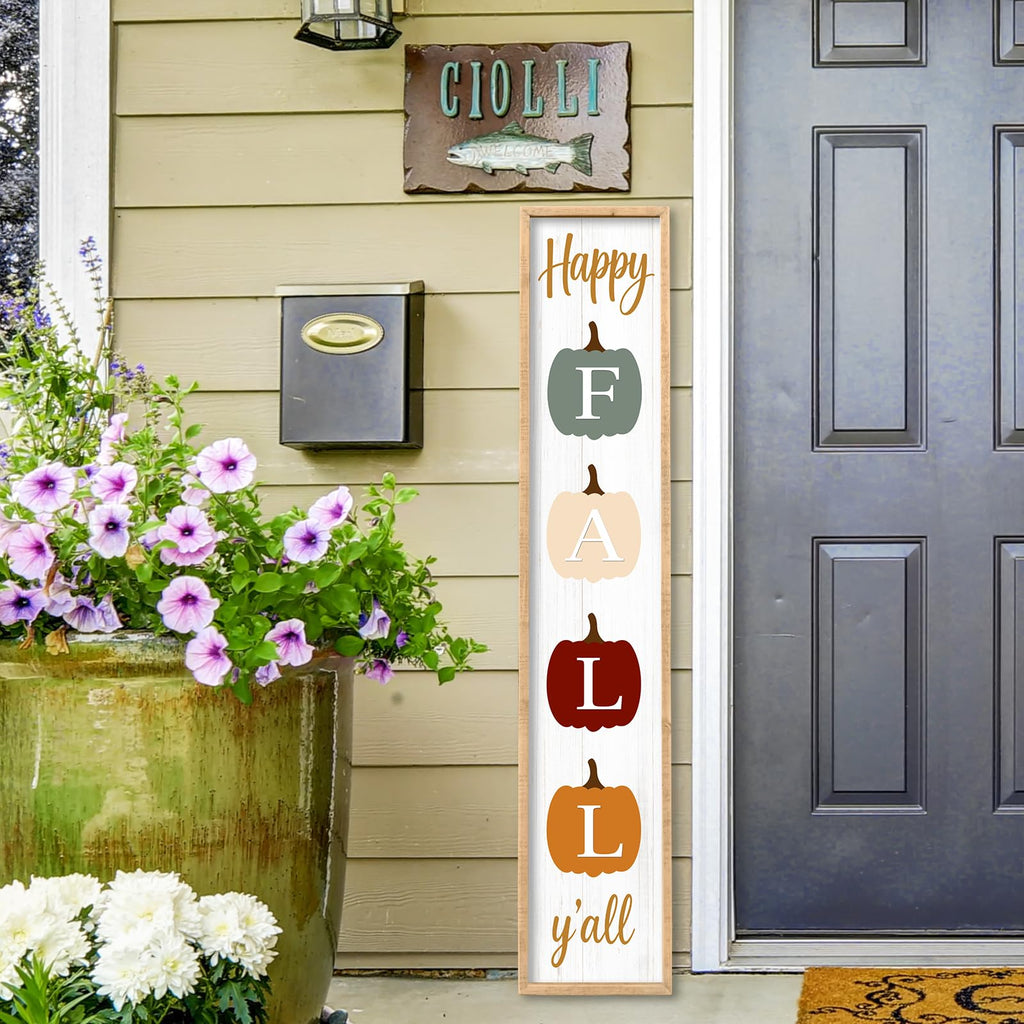 Happy Fall yall Porch Sign, Wood, 45"X9"