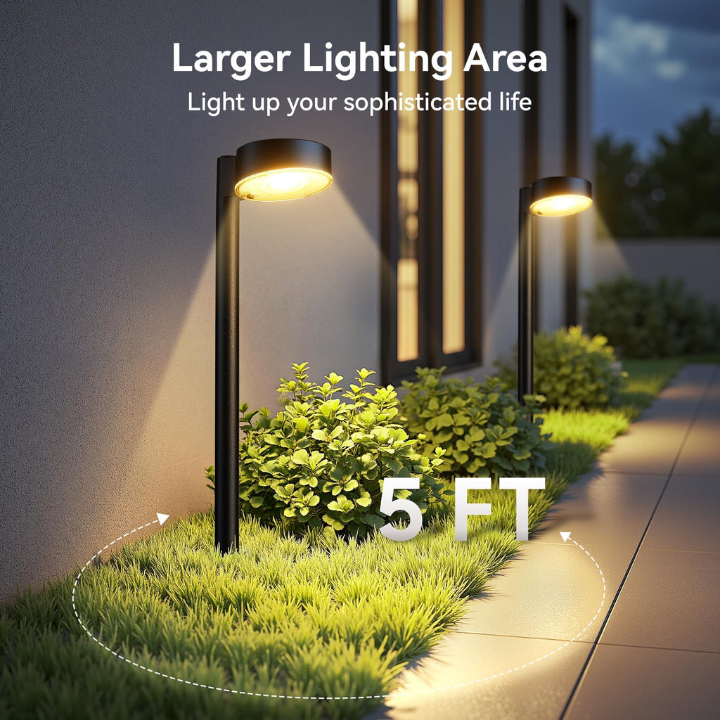 8 Pack Solar Pathway Lights Outdoor, 12 Brighter LEDs Solar Lights Outdoor Waterproof, Up to 12 Hrs Modern Path Light