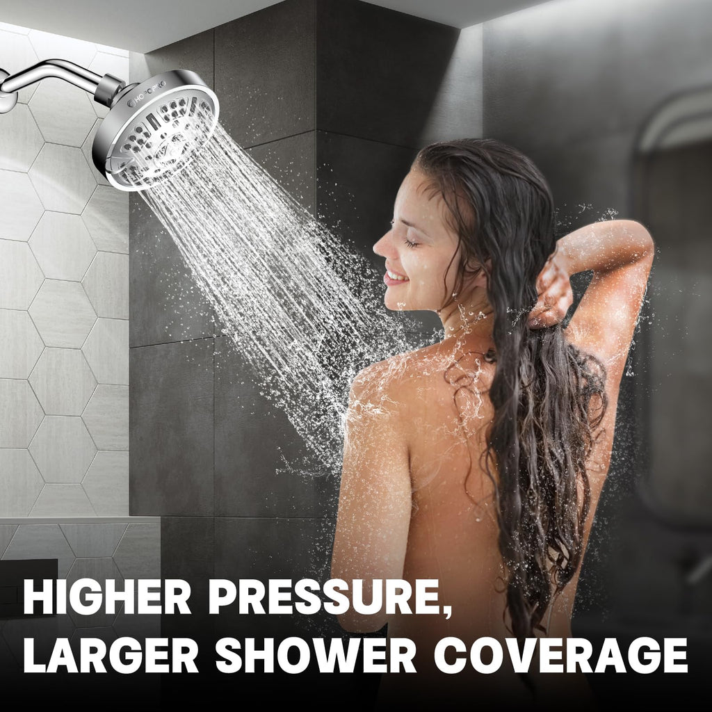 Upgraded 9 Settings High Pressure Shower Head, NBC News Recommended Brand Fixed Showerhead Adjustable Bathroom