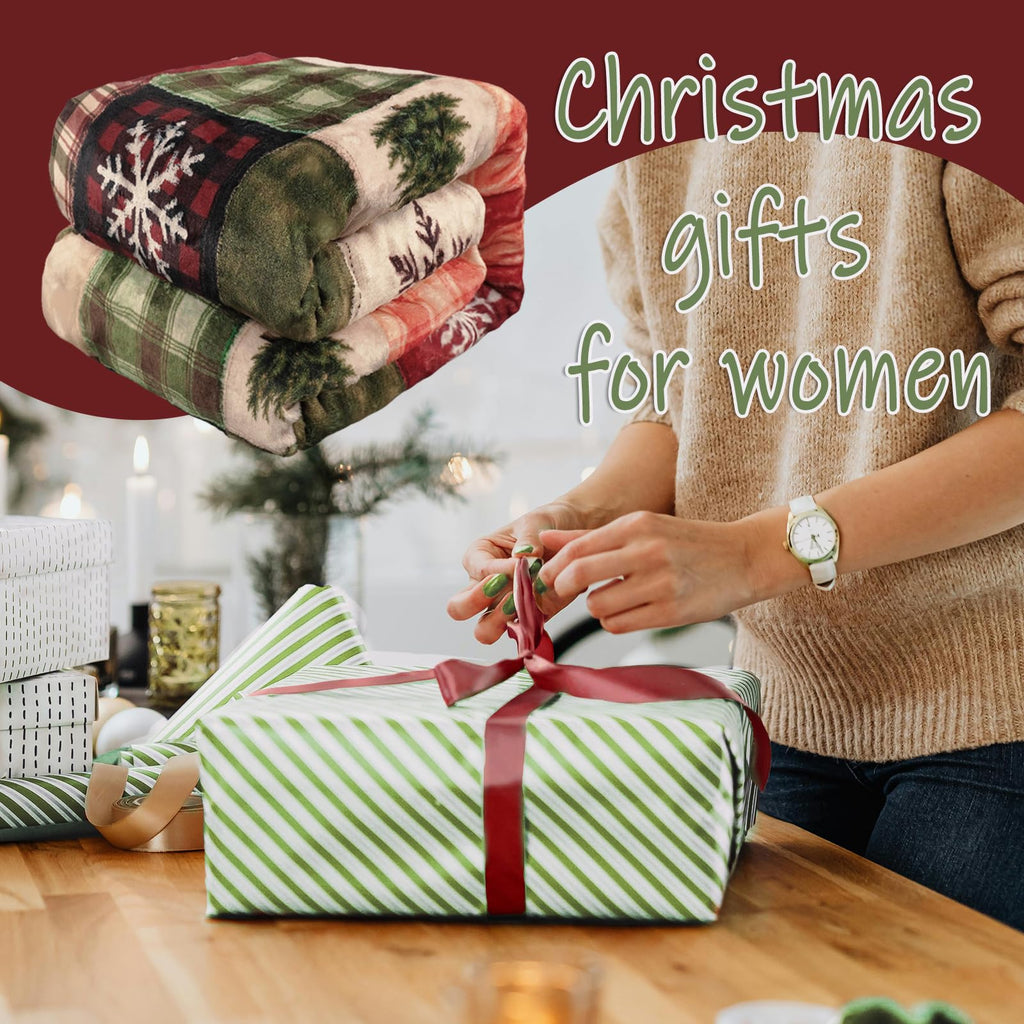 Christmas Plaid Throw Blanket for Couch Sofa Bedroom and Living Room