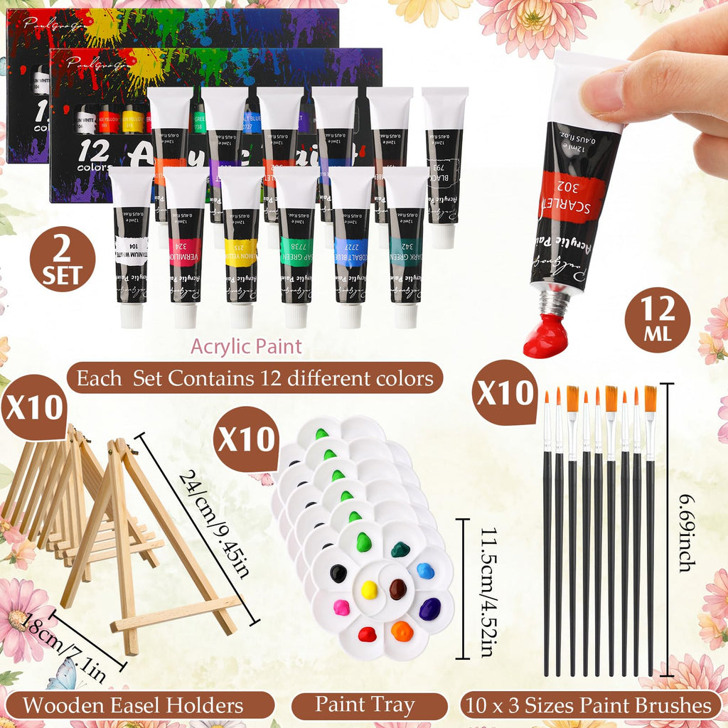 72 Pcs Flower Woman Paint and Sip Kit for Adults 8'' x 10'' Pre Drawn Canvas for Painting DIY Pre Printed Canvas for