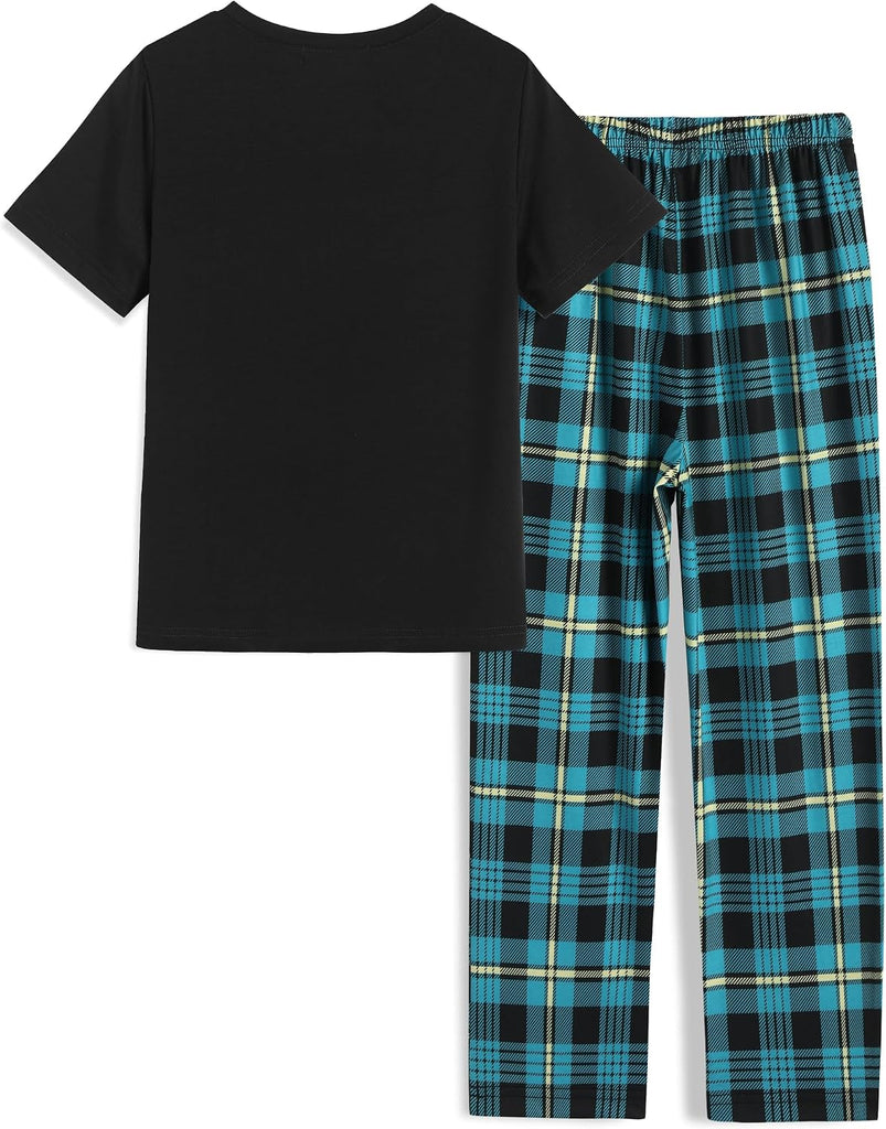 Boys Pajamas Short Sleeve Long Pants 2 Piece Pajama Set for Boys