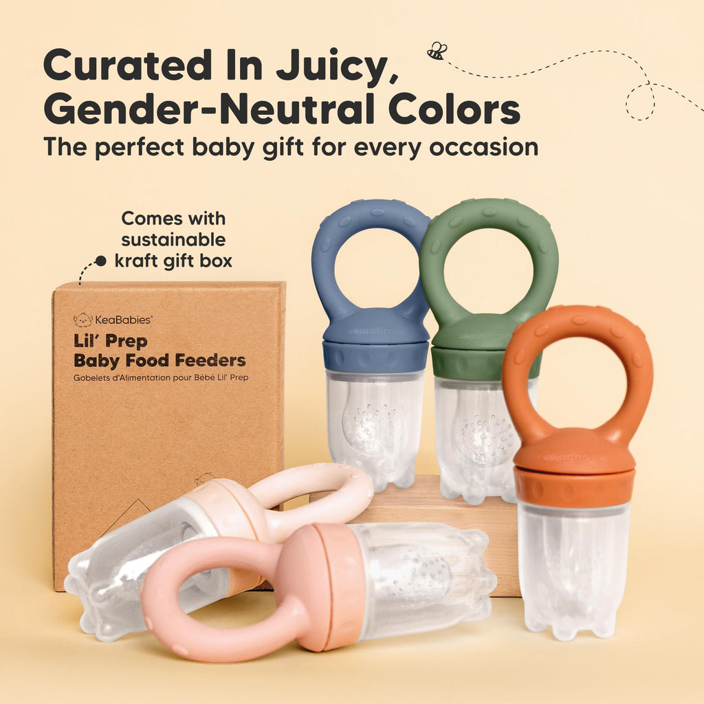 Baby Fruit Feeder 2pk, Silicone Baby Food Feeder,BPA-Free (Slate)