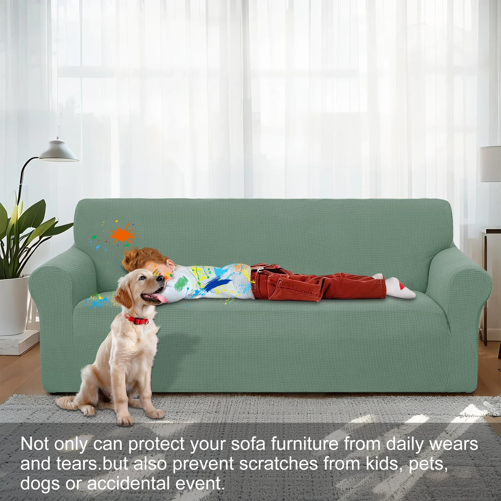 Stretch loveseat Covers Washable Sofa Slipcover, Olive Green