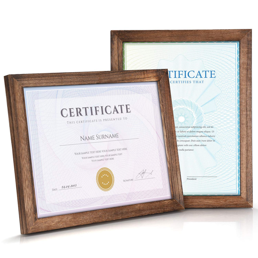 Certificate Frames 8.5 x 11 Picture Frames Diploma Frame with Stand Rustic Wood Document Frame with High Definition