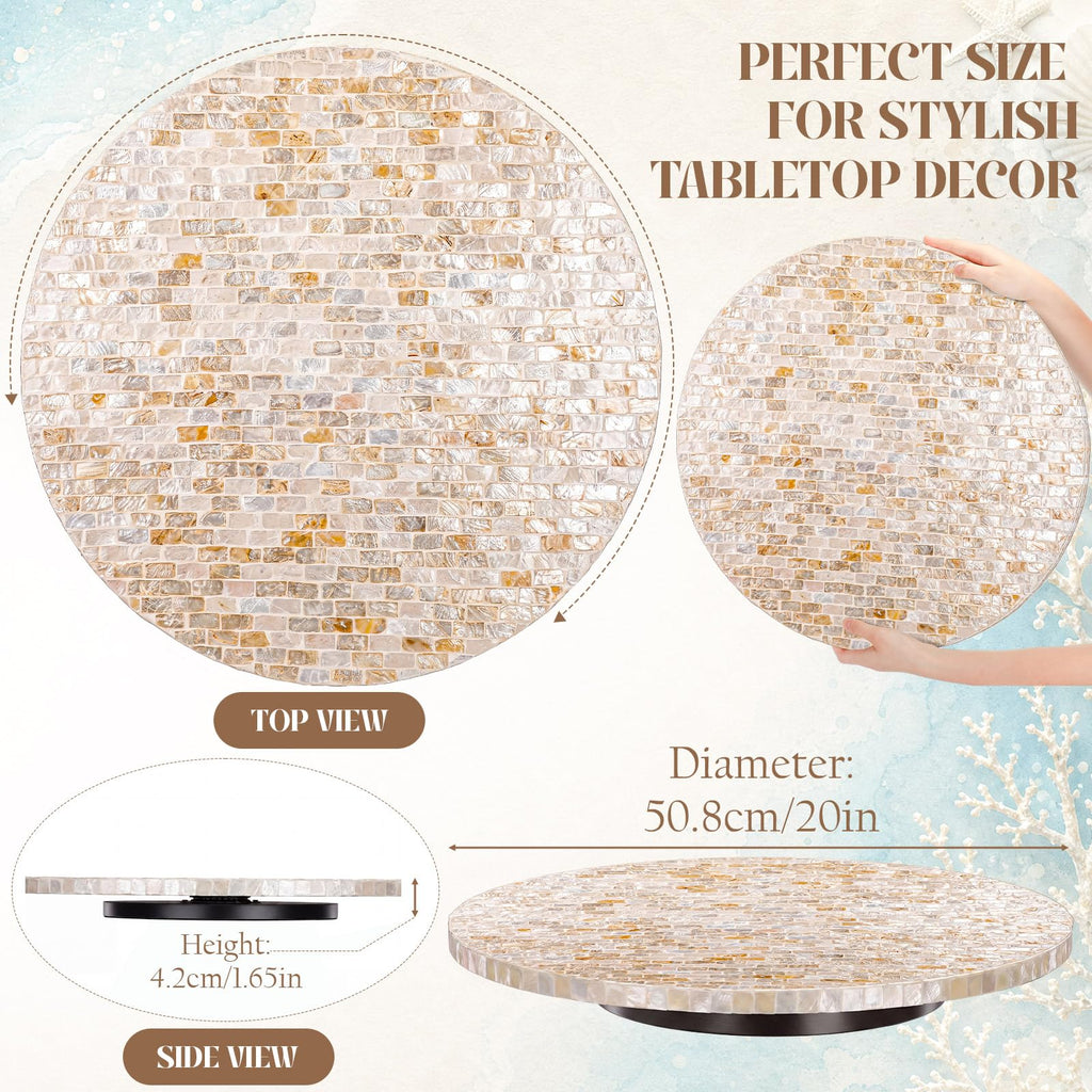 20 Inch Mother of Pearl Lazy Susan for Table Top Turntable