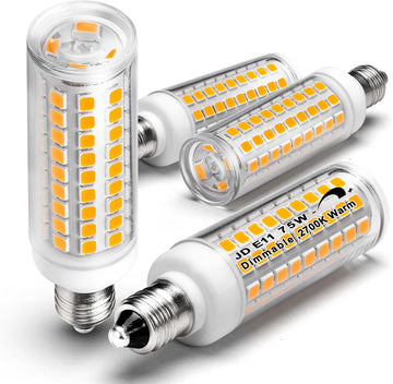 E11 Led Bulbs,JDE11 120V 75W Candelabra Bulbs Equiva Dimmable 2700k