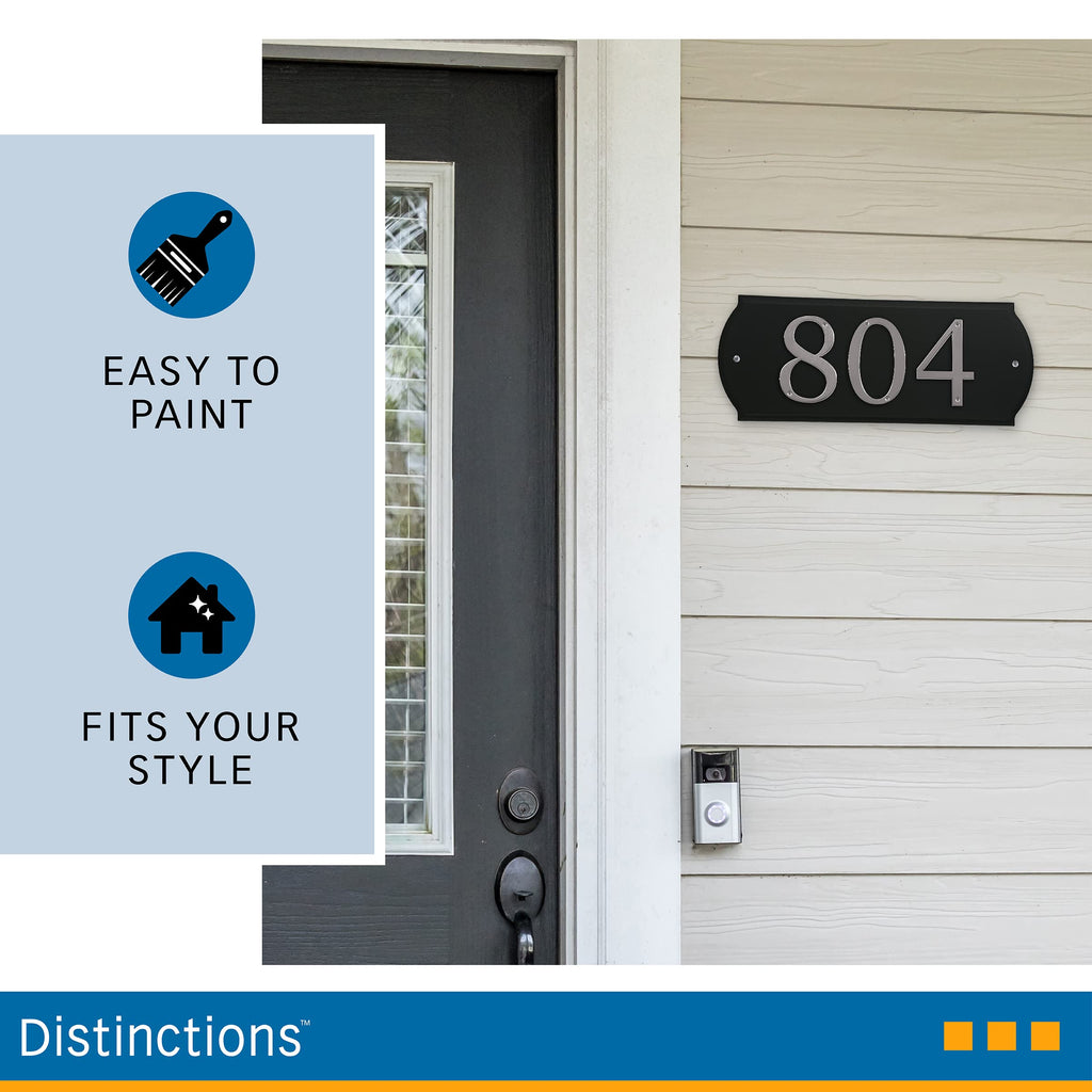 Paintable White Address Plaque for 4-Inch Numbers, 6 x 16 Inch