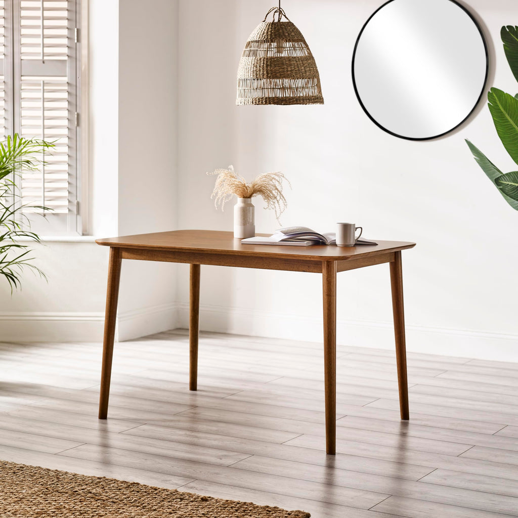 Solid Wood Table - Lynton Wooden Dining Table - Modern Take on Traditional Classic Farmhouse Dining Furniture - Retro