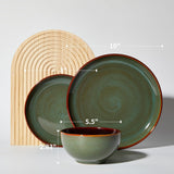 Plates and Bowls Sets for 8, 24 Piece Dinnerware Set for Large Families & Entertaining, Elegant Design
