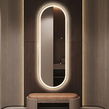 Oval LED Full Length Mirror with Light, Backlit and Frontlit Mirror