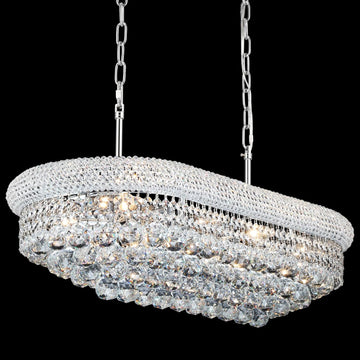 Crystal Chandeliers for Dining Room Light Fixtures Over Table_Modern Crystal Chandeliers for Kitchen Island_9 Lights Empire Style Chrome Luxury Lighting Fixtures for Living Room Bar