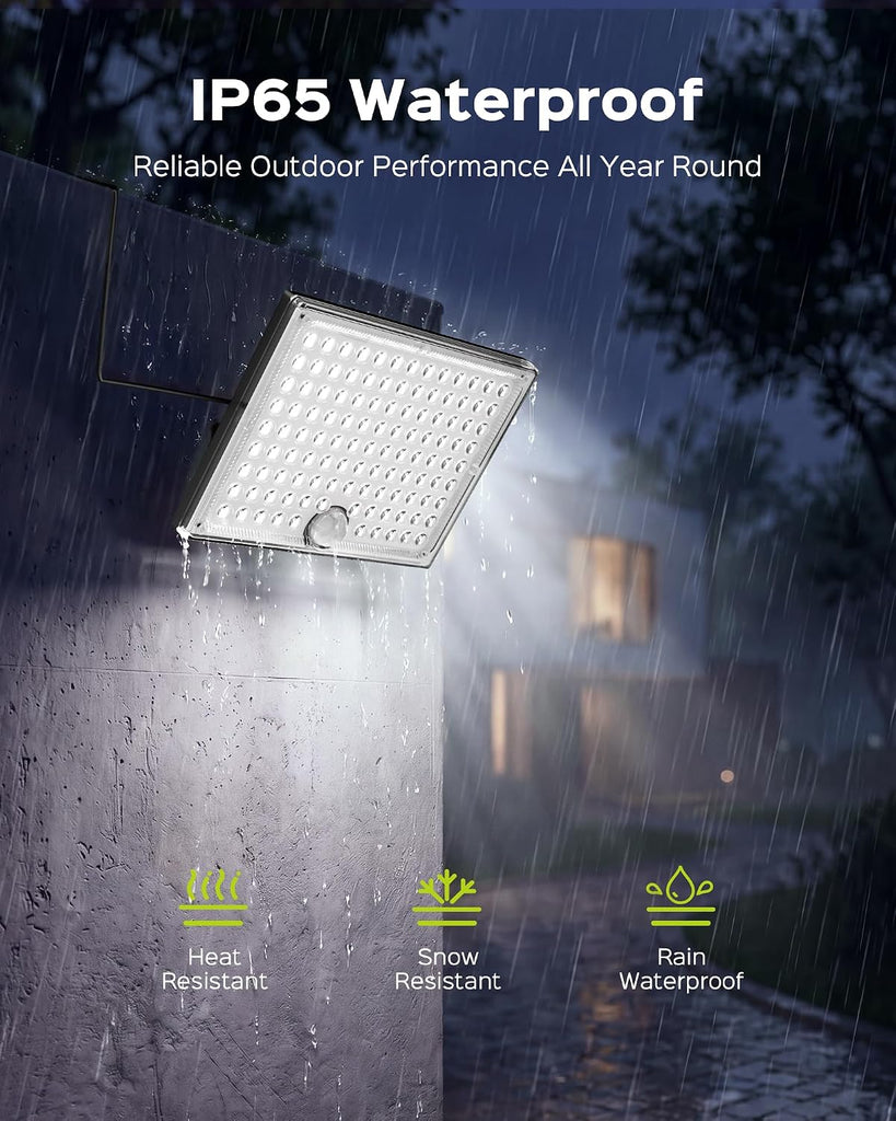 Motion Solar Lights Outdoor, 113 LED Cool White Bright Solar Flood Lights Waterproof, Dusk to Dawn Outdoor Solar
