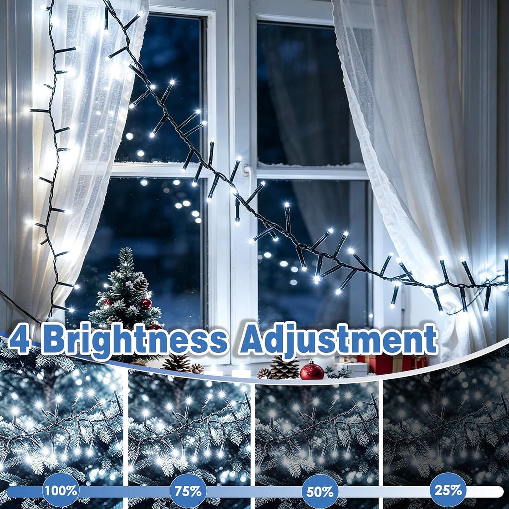 Cluster Lights 50 FT 1000 LED Firecracker String Light Cool White