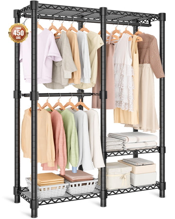 Heavy Duty Clothes Rack, 3 Tiers Portable Clothing Rack